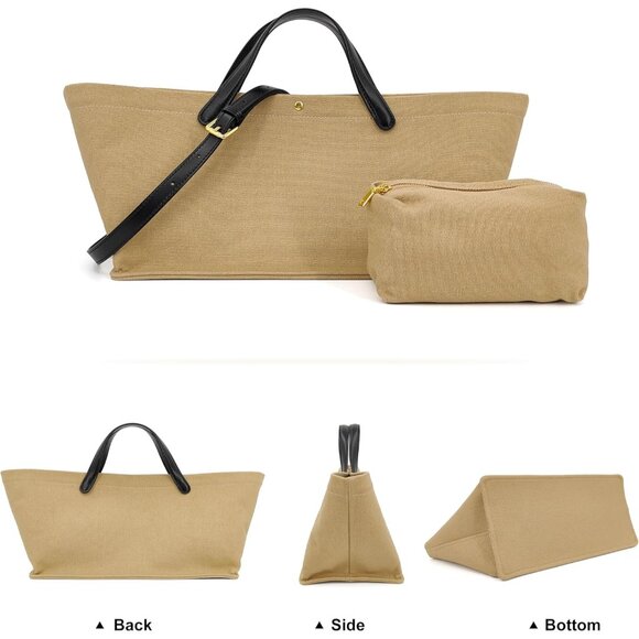 2Pcs Large Tote & Pouch Set - Transformable Women's Handbag for Every Occasion - Picture 3 of 8